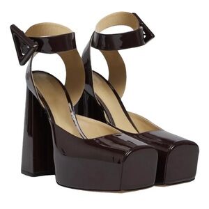 BOTTEGA VENETA Tower Square Toe Ankle Strap Pumps